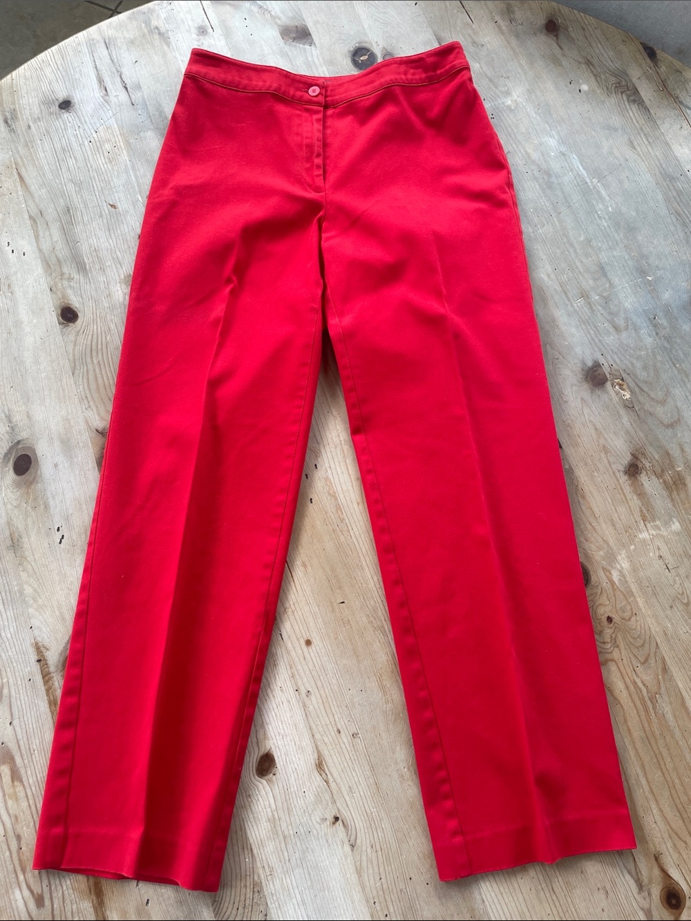 Northern Isles Red Straight Leg Pants Size 8 Preppy Coastal Country Club Chic 8